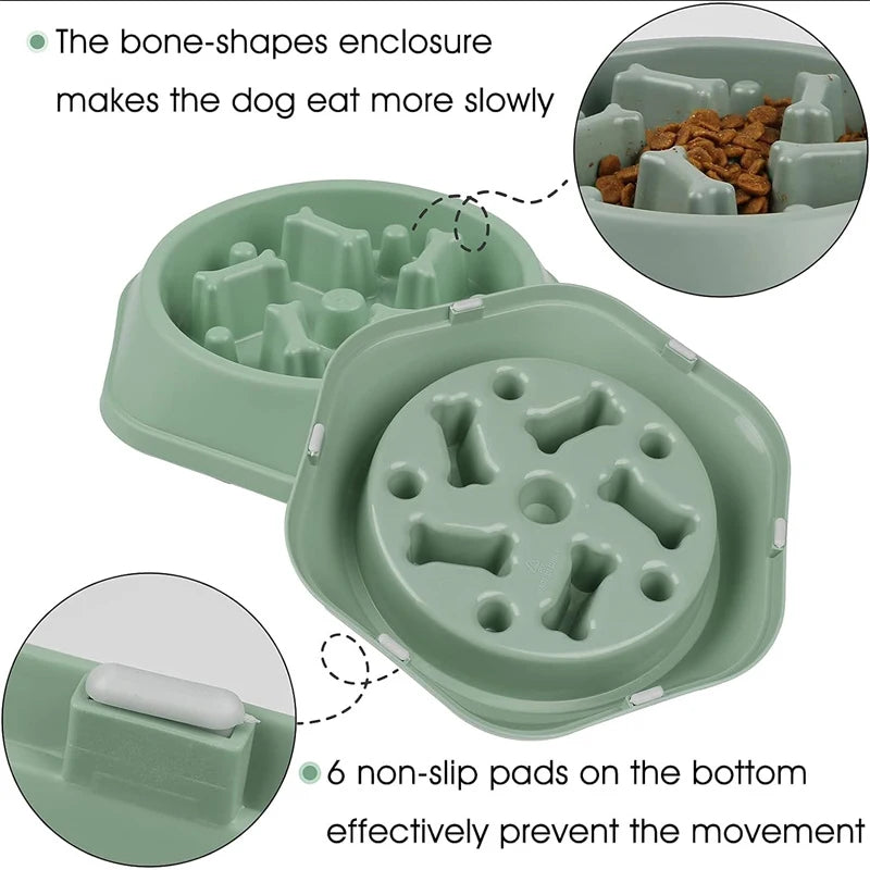 Anti-Choking Slow Feeder Dog Bowl Puzzle Bowl