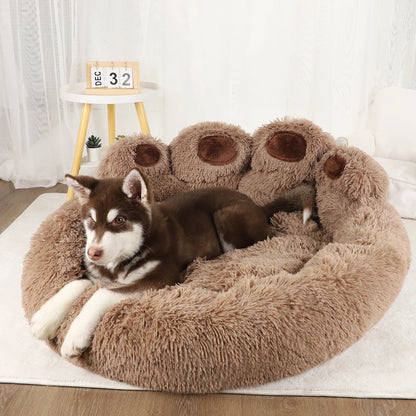 Fluffy Dog Bed Plush Kennel