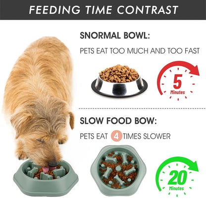 Anti-Choking Slow Feeder Dog Bowl Puzzle Bowl