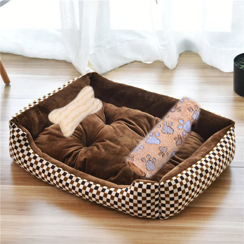 Washable Warm Bone Shaped Dog Bed