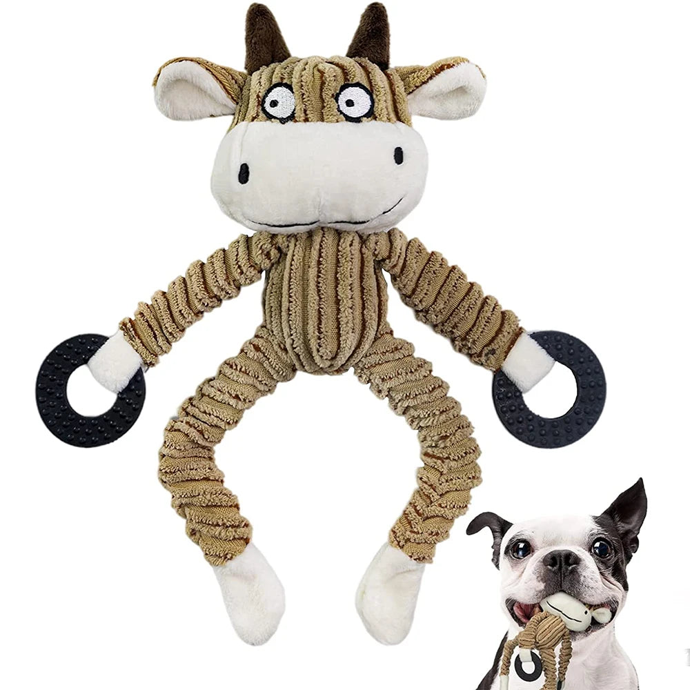 Interactive Squeaky Plush Puppy Chew Toy