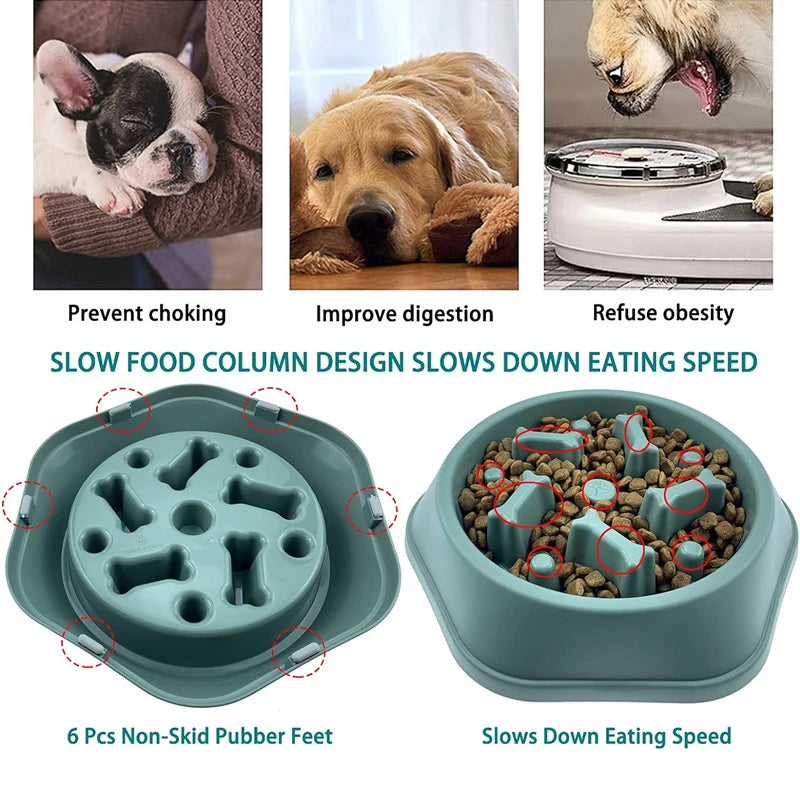 Anti-Choking Slow Feeder Dog Bowl Puzzle Bowl