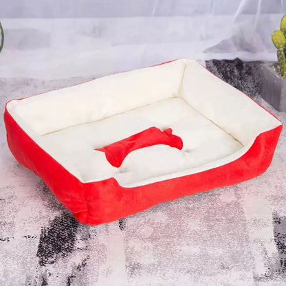 Washable Warm Bone Shaped Dog Bed