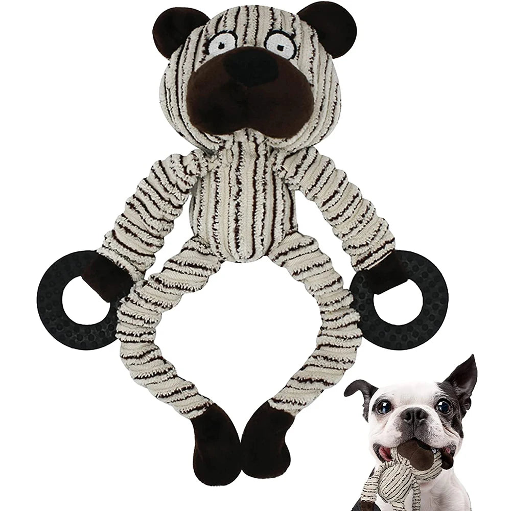 Interactive Squeaky Plush Puppy Chew Toy