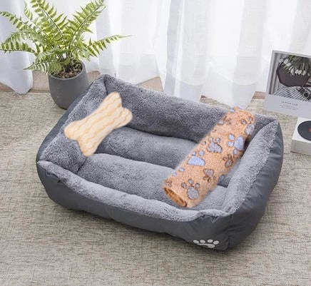 Washable Warm Bone Shaped Dog Bed