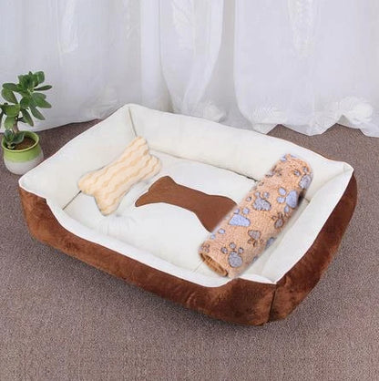 Washable Warm Bone Shaped Dog Bed