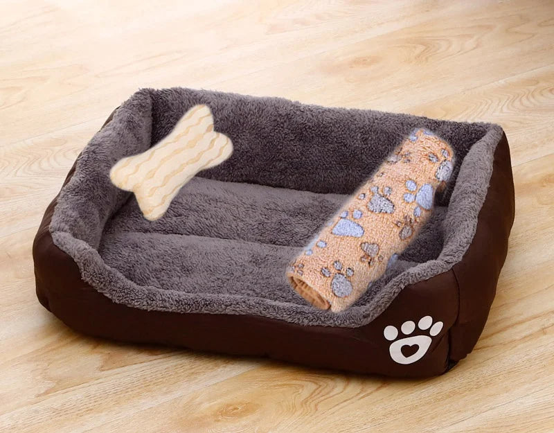 Washable Warm Bone Shaped Dog Bed