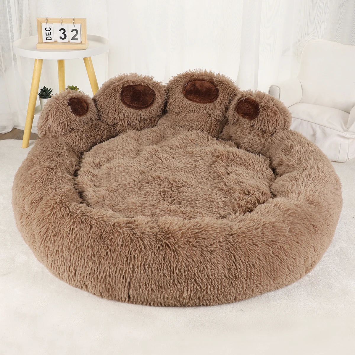 Fluffy Dog Bed Plush Kennel